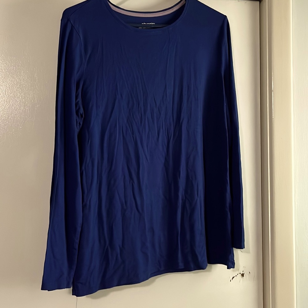 🍇navy blue long sleeve t shirt chicos size 2 size large